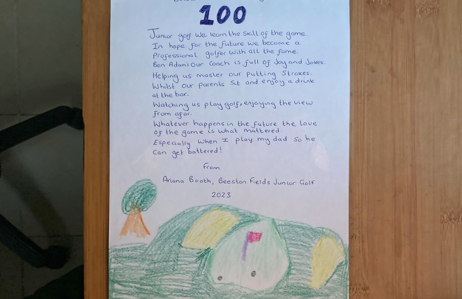 Ariana's 100 year ode to Junior Golf at Beeston